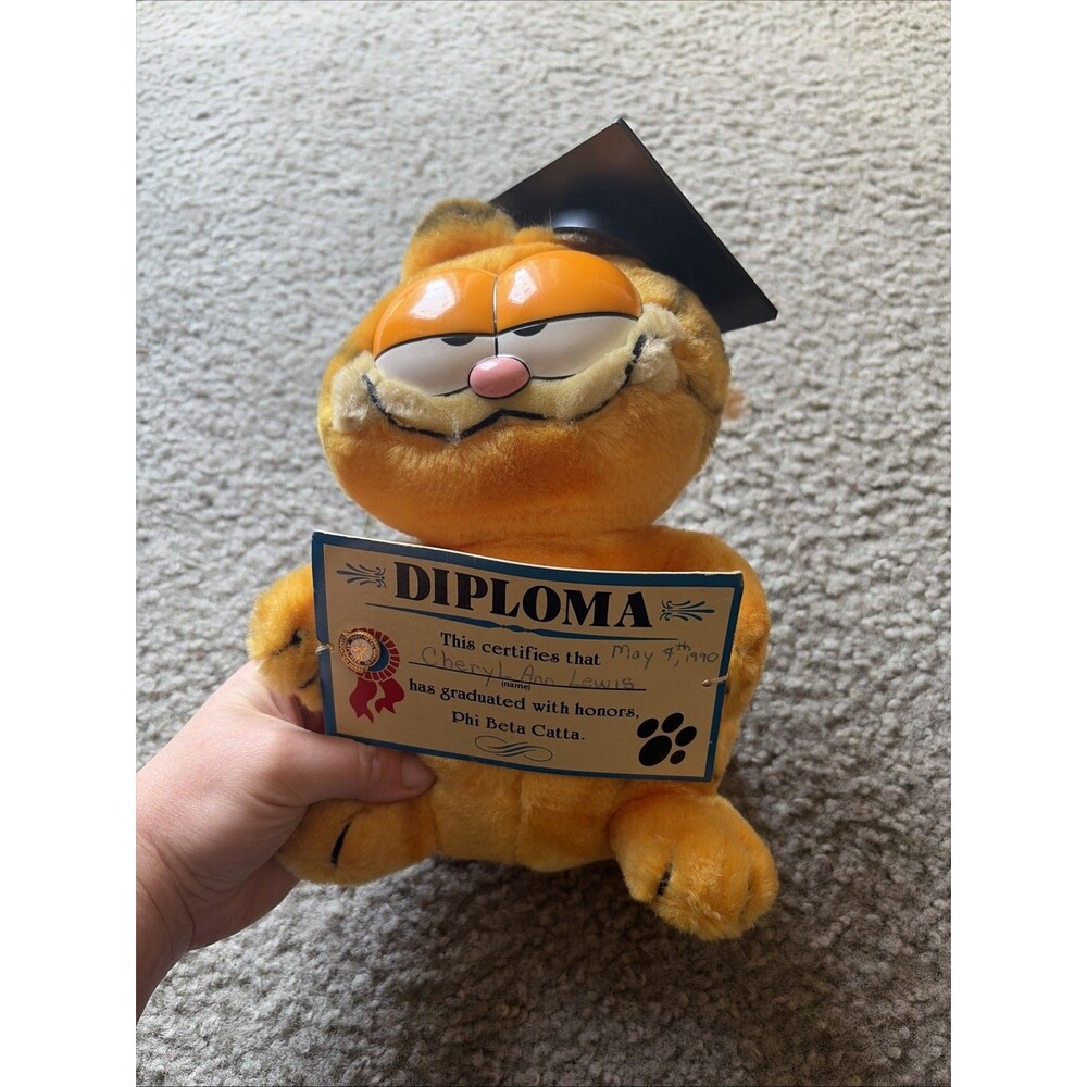 Vintage Garfield Dakin Phi Beta Catta Graduate Plush